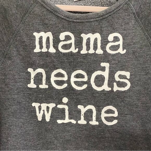 GRAYSON THREADS • Gray Mama Needs Wine Scoop Neck Sweatshirt - Picture 3 of 6